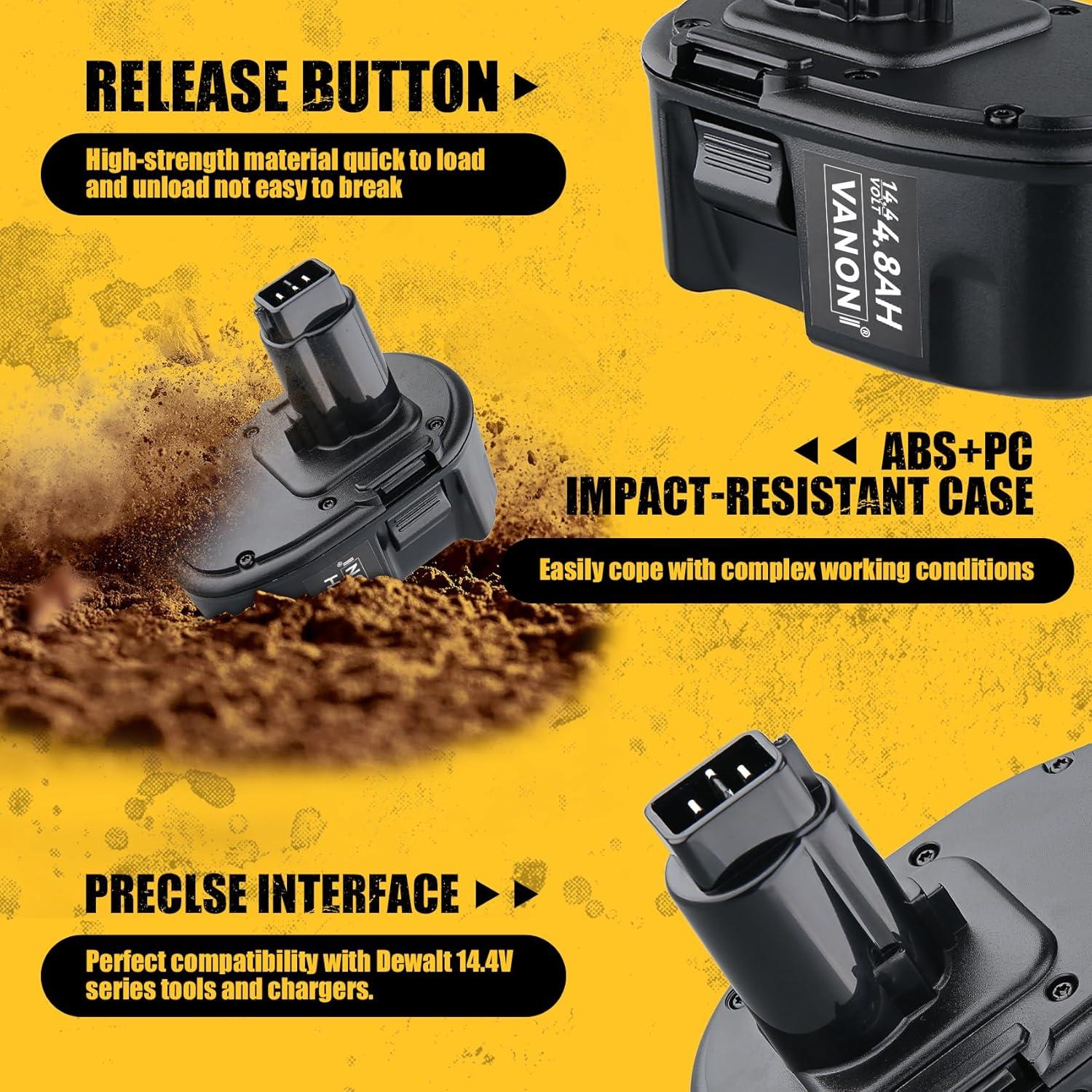 Batería de Reemplazo VANON DC9091 4.8Ah Ni-MH 14.4V - 2 Paquetes