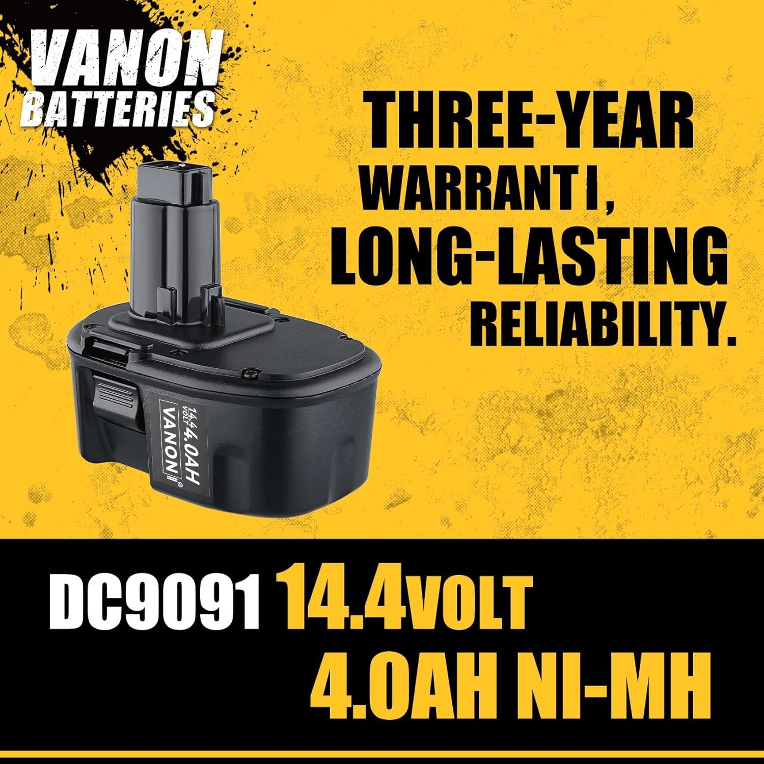 Batería de Reemplazo VANON DC9091 4.8Ah Ni-MH 14.4V - 2 Paquetes