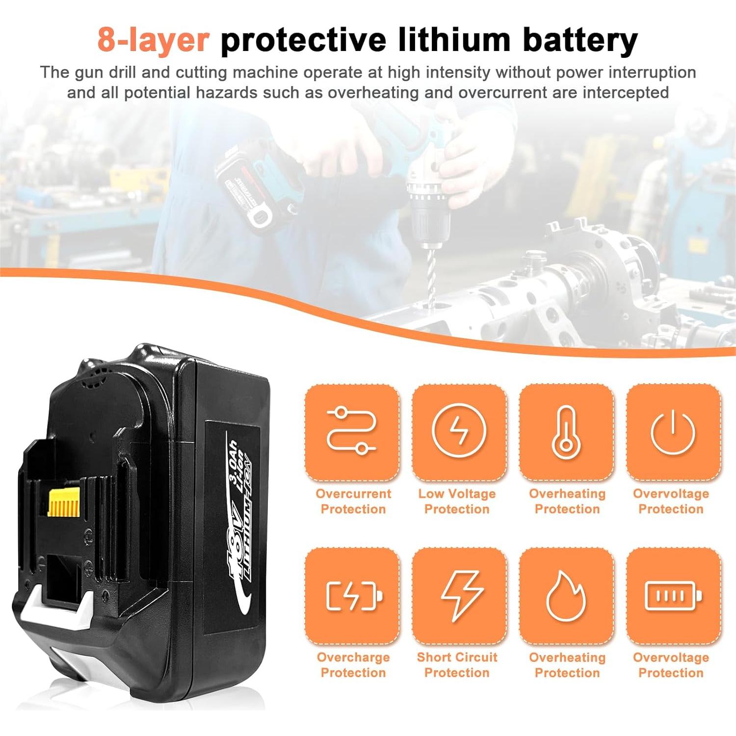 Batería de Reemplazo 3Ah 18V Makita BL1830 Ion de Litio