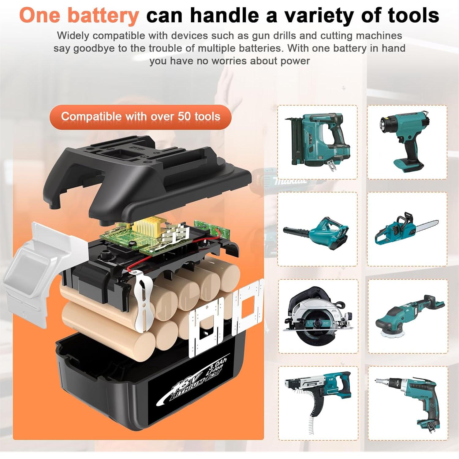 Batería de Reemplazo 3Ah 18V Makita BL1830 Ion de Litio