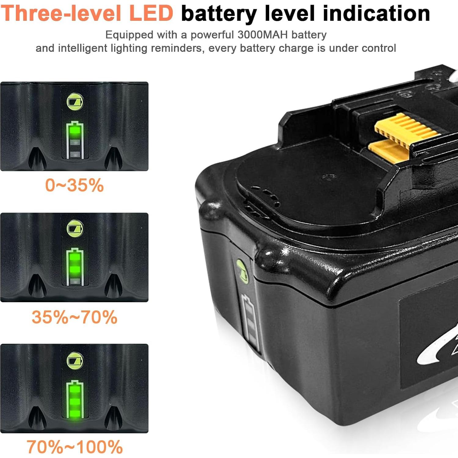 Batería de Reemplazo 3Ah 18V Makita BL1830 Ion de Litio