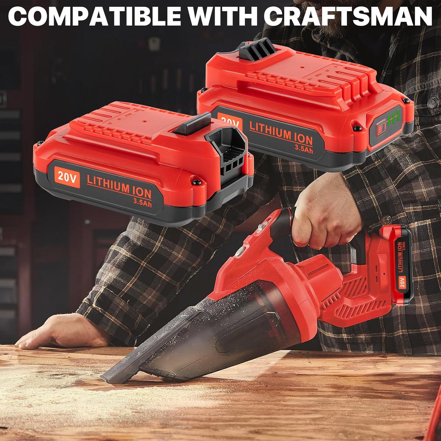 Paquete 2 Baterías 20V 3.5Ah y Cargador Craftsman V-20