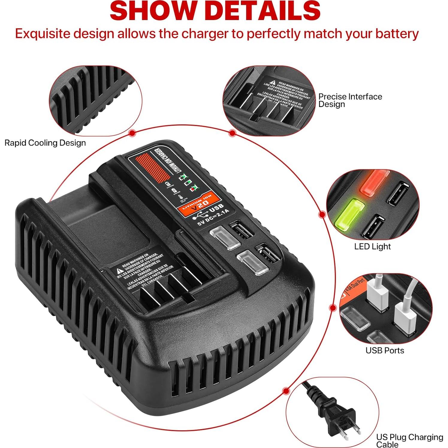 Paquete 2 Baterías 20V 3.5Ah y Cargador Craftsman V-20