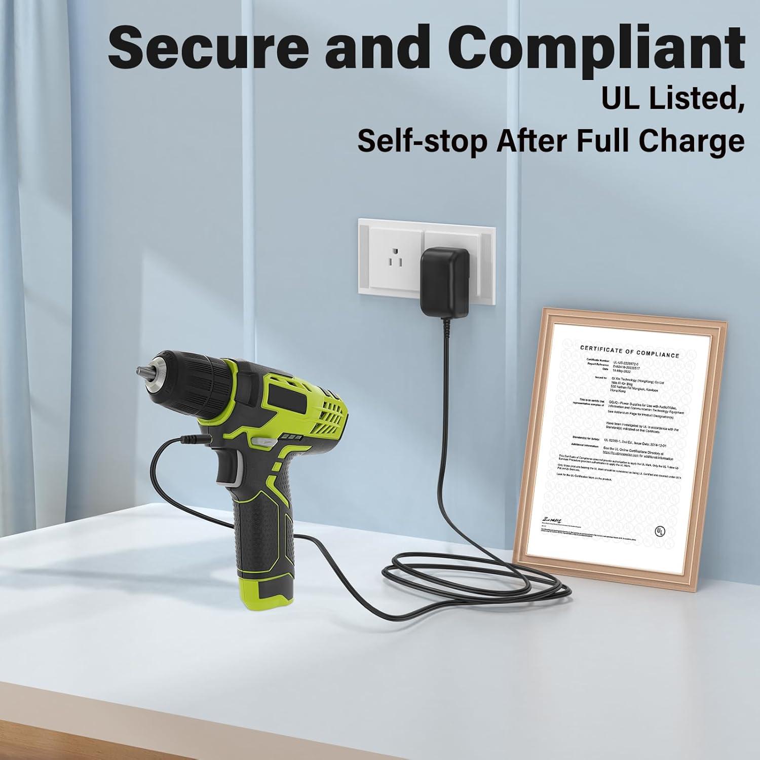 Cargador de Reemplazo 8V HIENADTOR para Taladro Ryobi HP108L