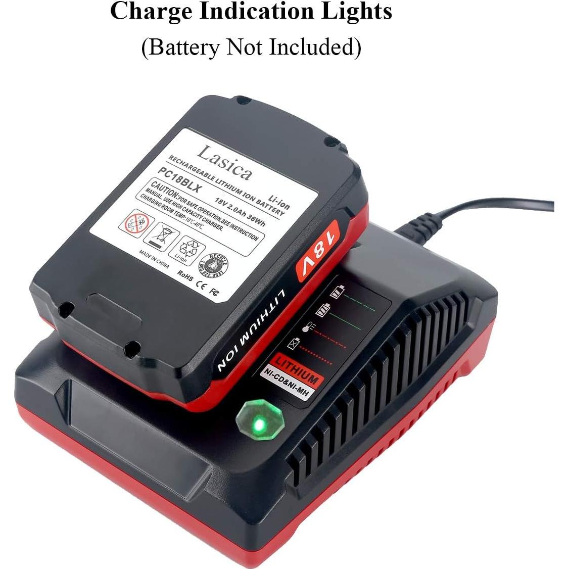 Cargador Rápido 18V Lasica para Baterías Porter-Cable