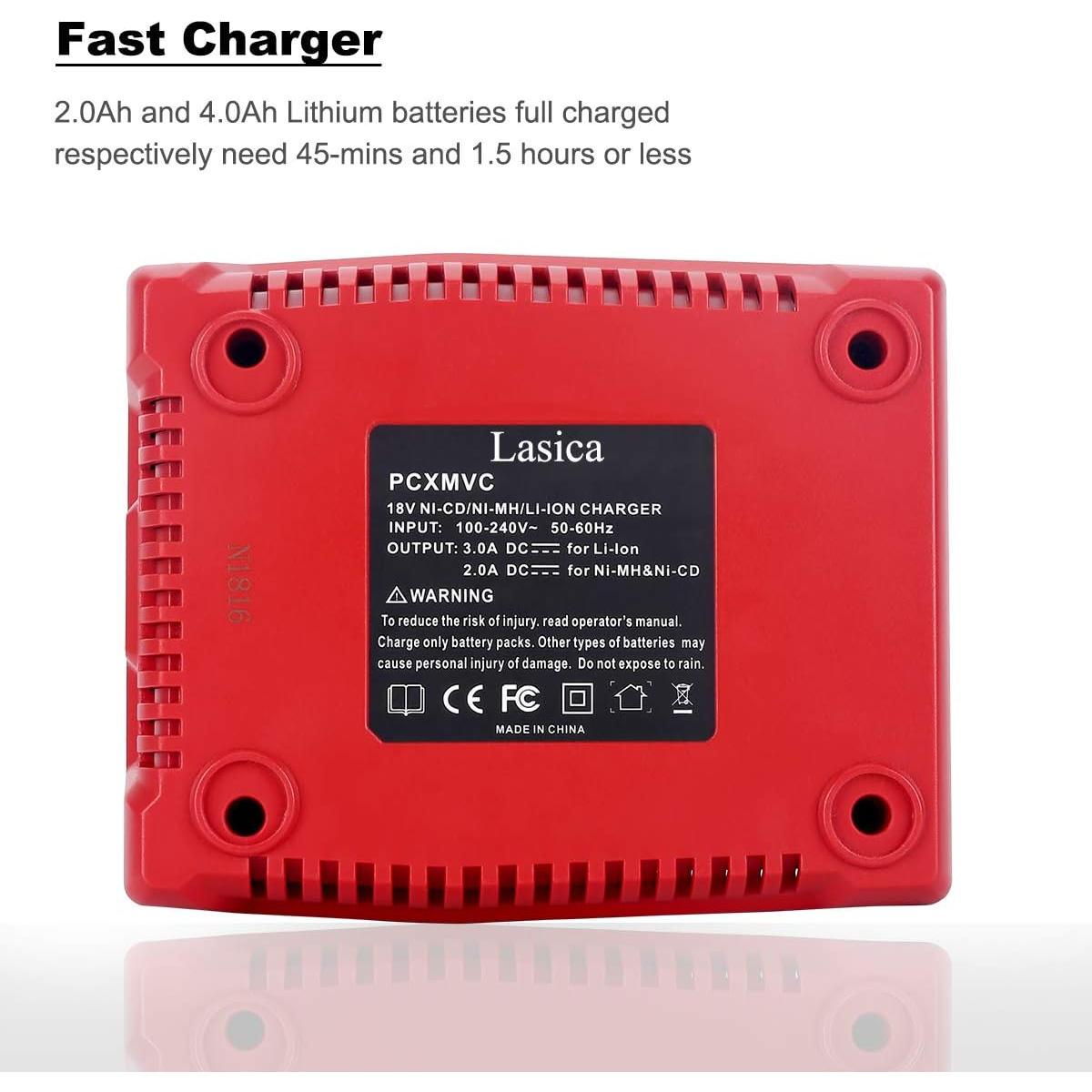 Cargador Rápido 18V Lasica para Baterías Porter-Cable