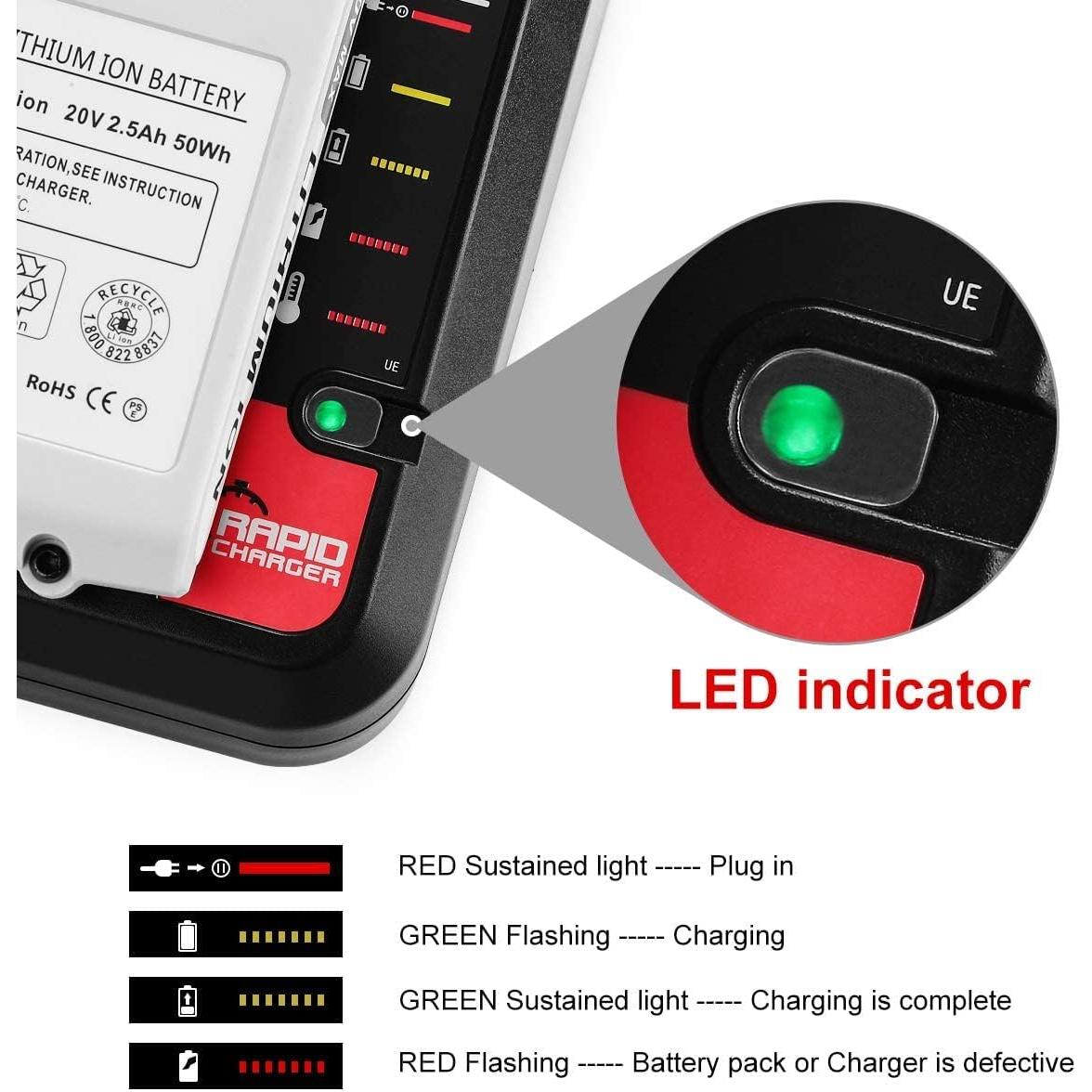 Cargador de Batería 20V MAX Porter-Cable PCC692L Compatible