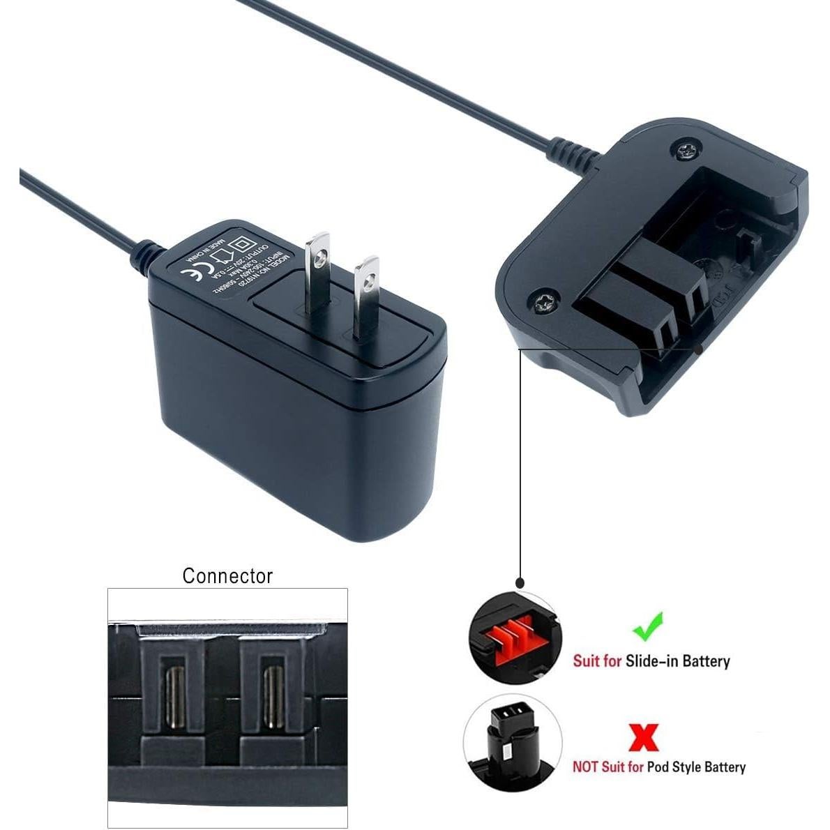 Cargador Reemplazo 9.6V-18V Black & Decker NiCad NiMh