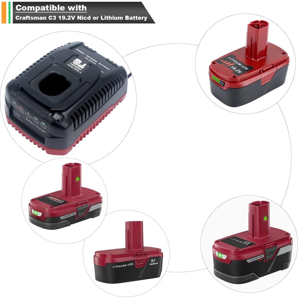 Cargador de Batería Lasica C3 19.2V Compatible Craftsman