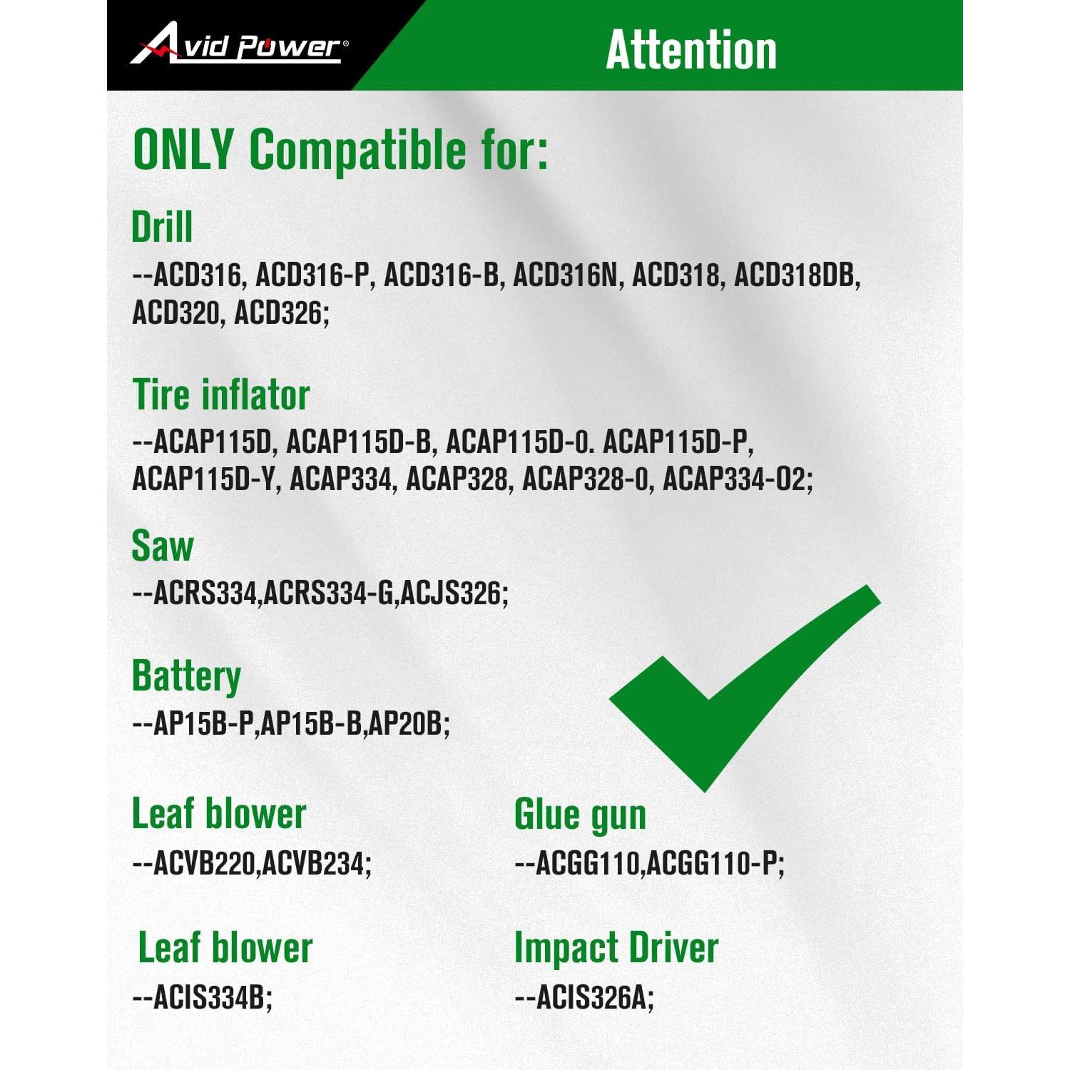 Cargador de Batería Avid Power 20V Max para 1.5/2.0Ah