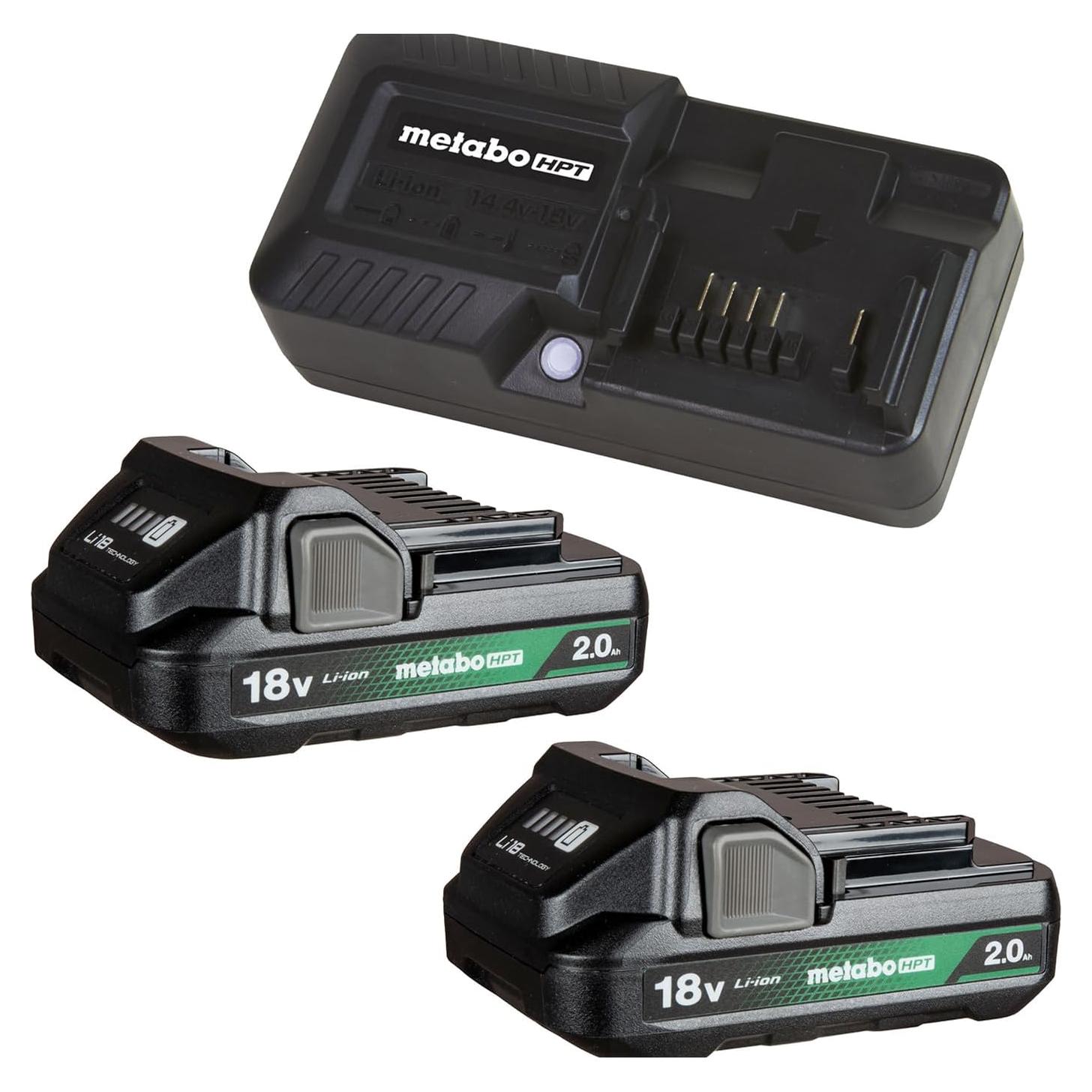 Kit Batería y Cargador Iones Litio Metabo HPT 18V 2.0Ah