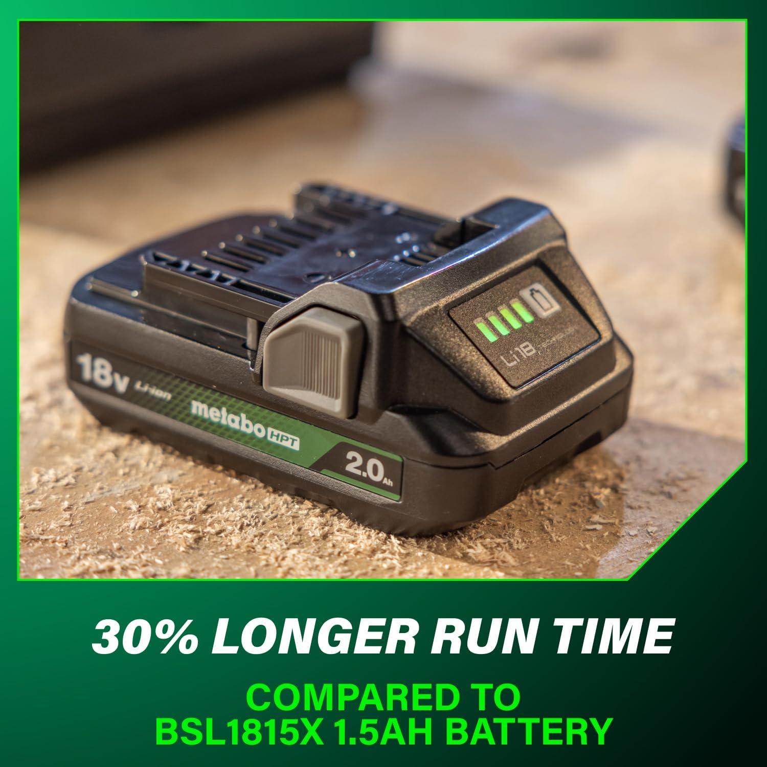 Kit Batería y Cargador Iones Litio Metabo HPT 18V 2.0Ah