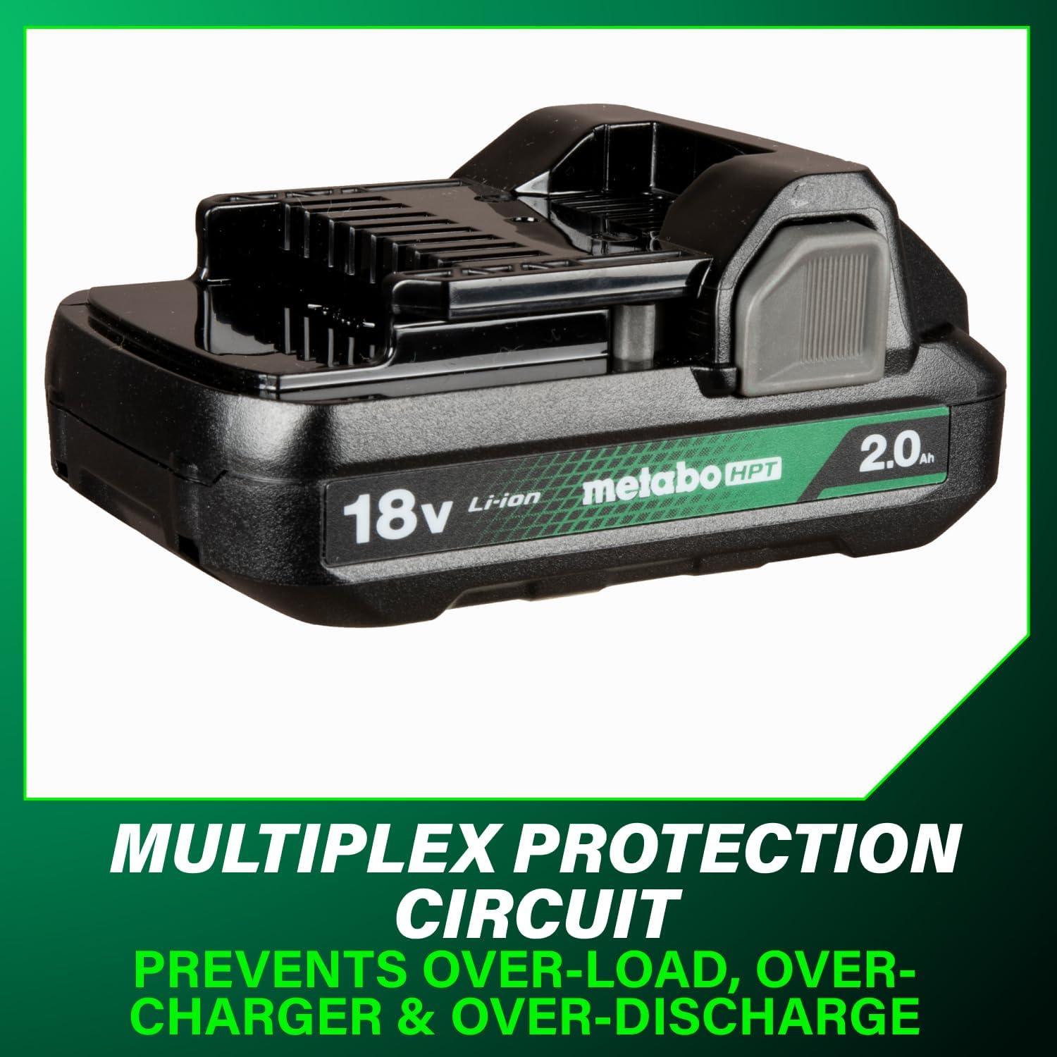 Kit Batería y Cargador Iones Litio Metabo HPT 18V 2.0Ah