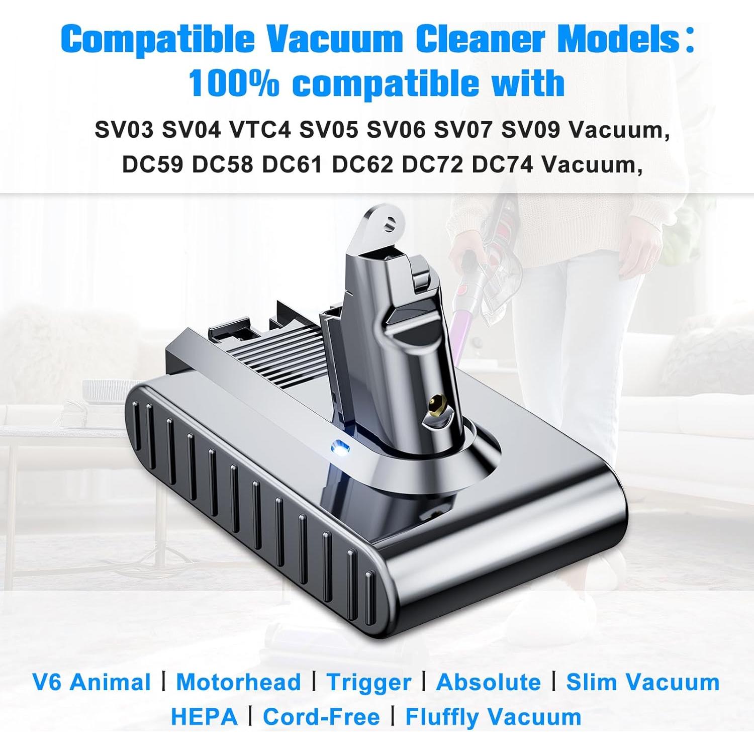 Batería de Reemplazo 8000mAh JUNWOOD para Dyson V6