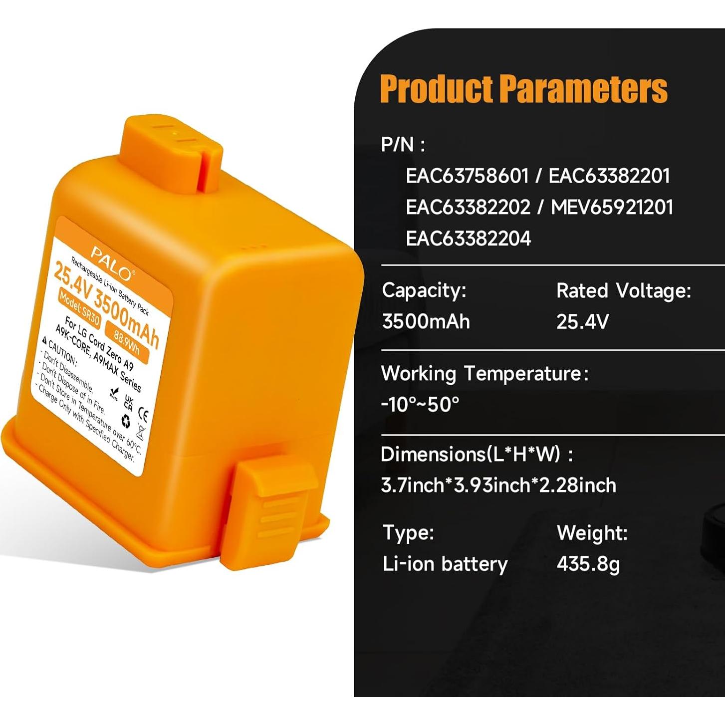 Batería de Reemplazo 3500mAh para Aspiradora LG CordZero A9