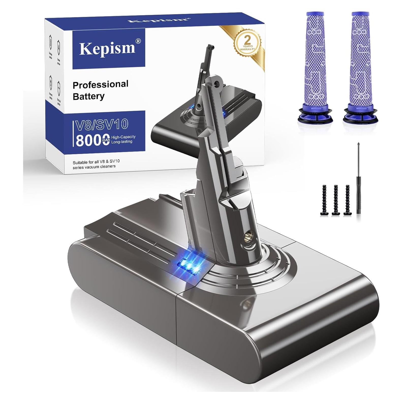 Batería de Reemplazo 8000mAh Kepism para Dyson V8 Gris