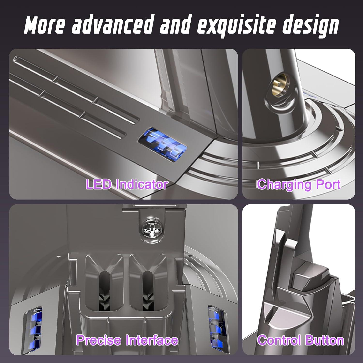 Batería de Reemplazo 8000mAh Kepism para Dyson V8 Gris