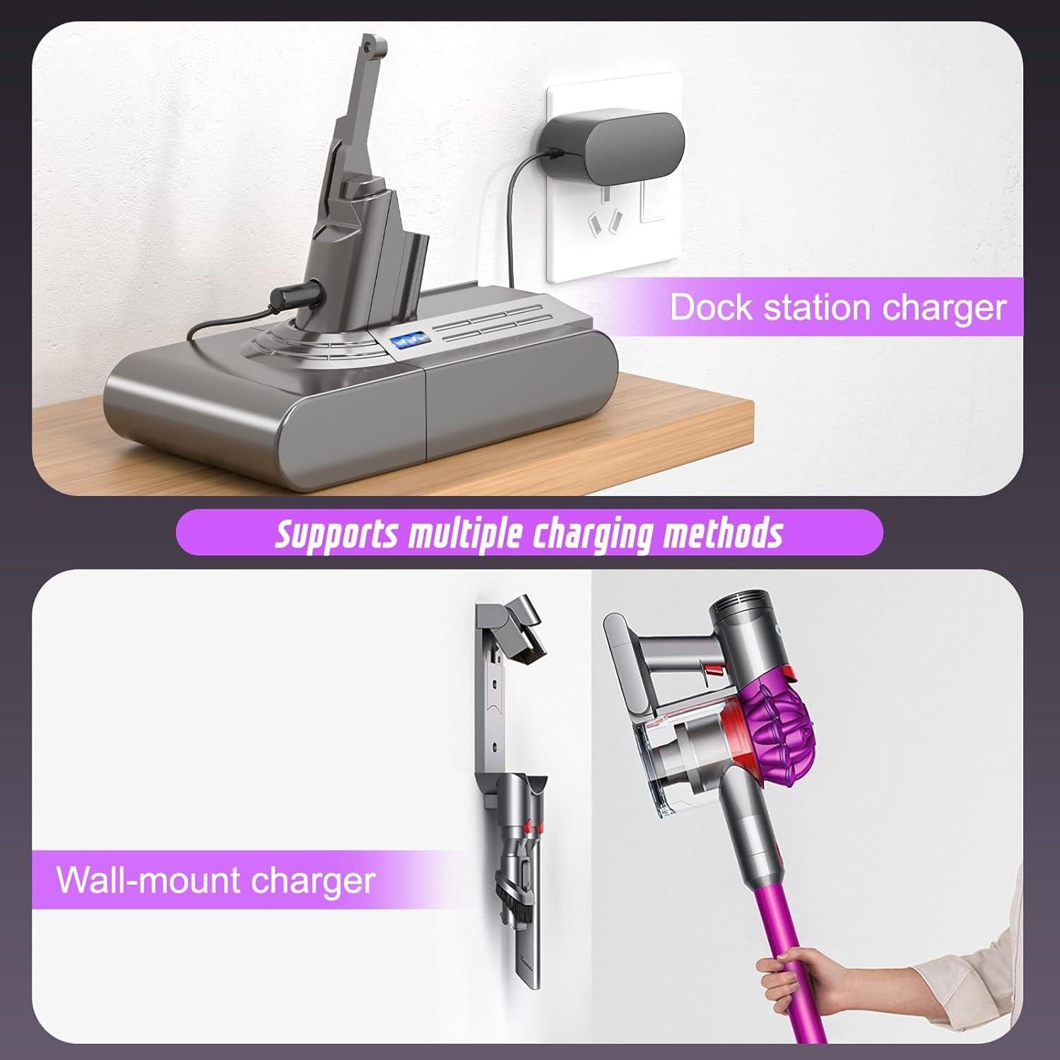 Batería de Reemplazo 8000mAh Kepism para Dyson V8 Gris