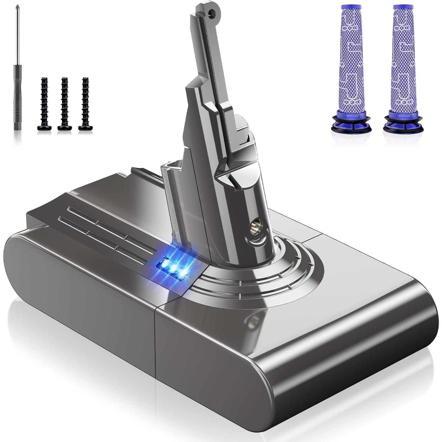 Batería de Reemplazo 8000mAh Kepism para Dyson V8 Gris