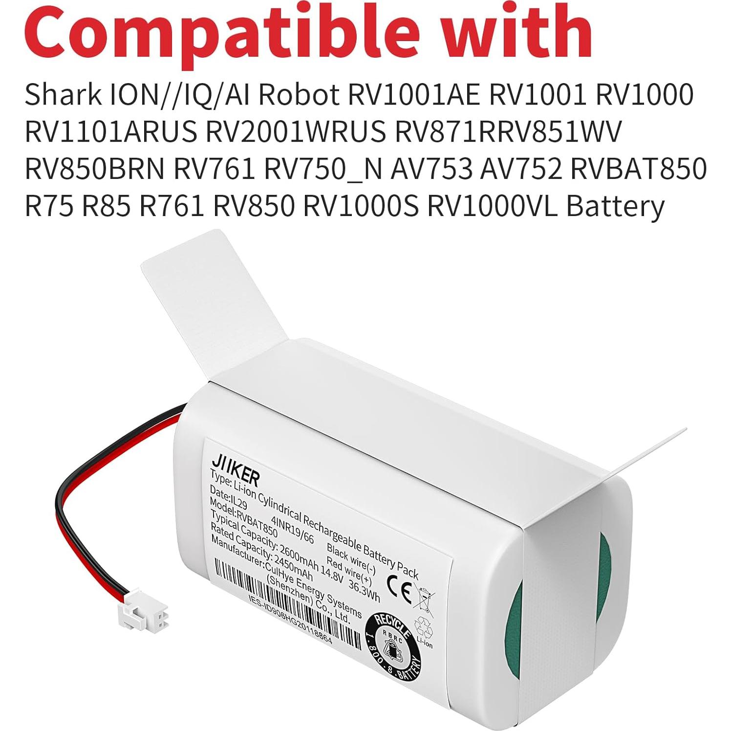 Batería de Reemplazo Shark RVBAT850 14.8V 2600mAh