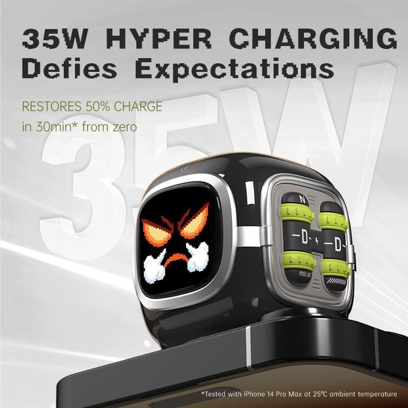 Cargador Rápido USB-C Divoom Dipow 35W con Pantalla LED