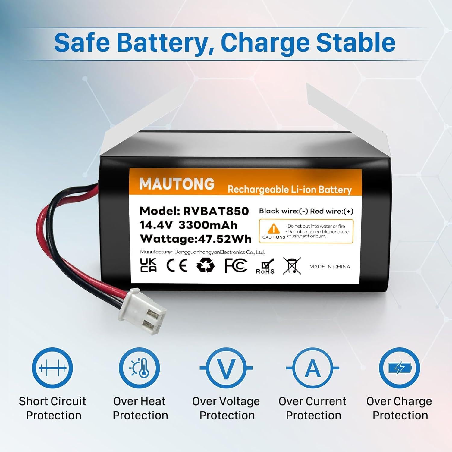 Batería de Reemplazo 3300mAh RVBAT850 para Shark Ion Robot