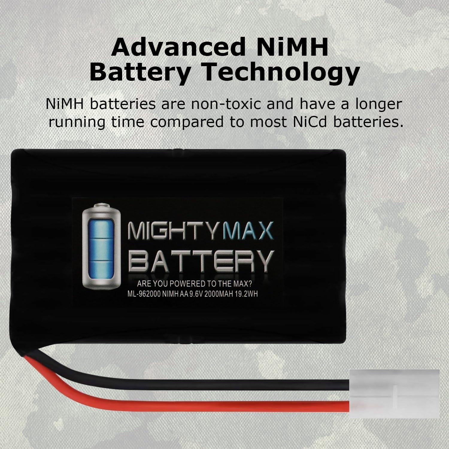 Batería NiMH 9.6V 2000mAh Mighty Max para coches RC
