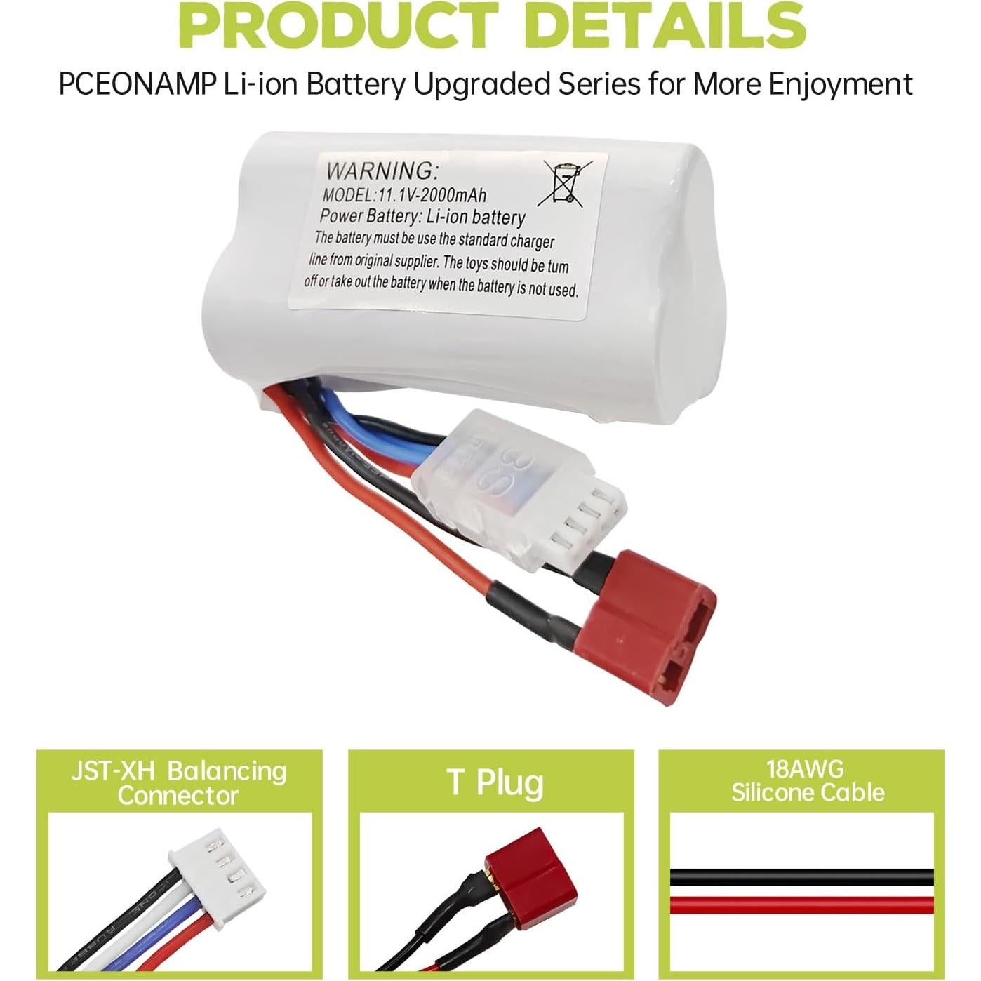 Batería de Litio 2PCS 11.1V 2000mAh Sea Jump para Barco RC