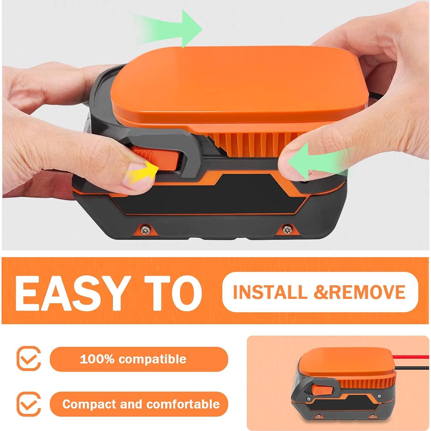 Adaptador de Rueda de Poder DEWDYS 18V para Batería Ridgid