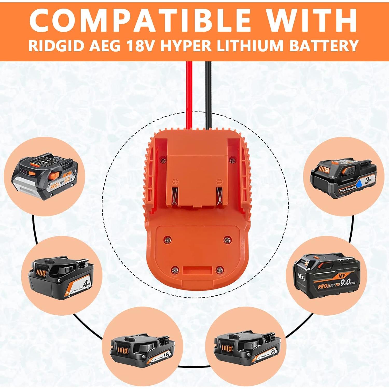 Adaptador de Rueda de Poder DEWDYS 18V para Batería Ridgid