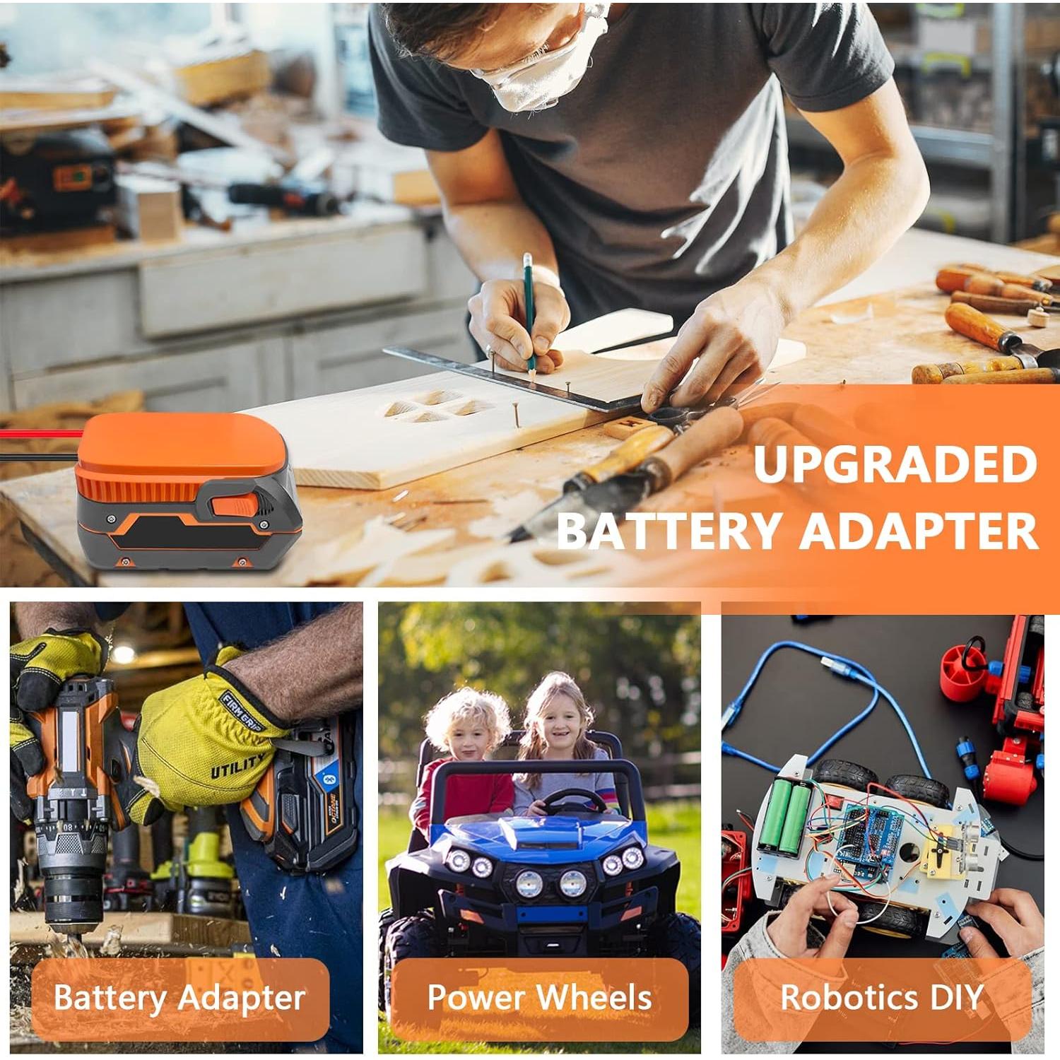 Adaptador de Rueda de Poder DEWDYS 18V para Batería Ridgid