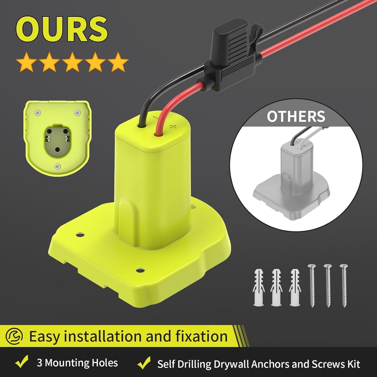 Paquete de 2 adaptadores de batería Kzreect para Ryobi 18V