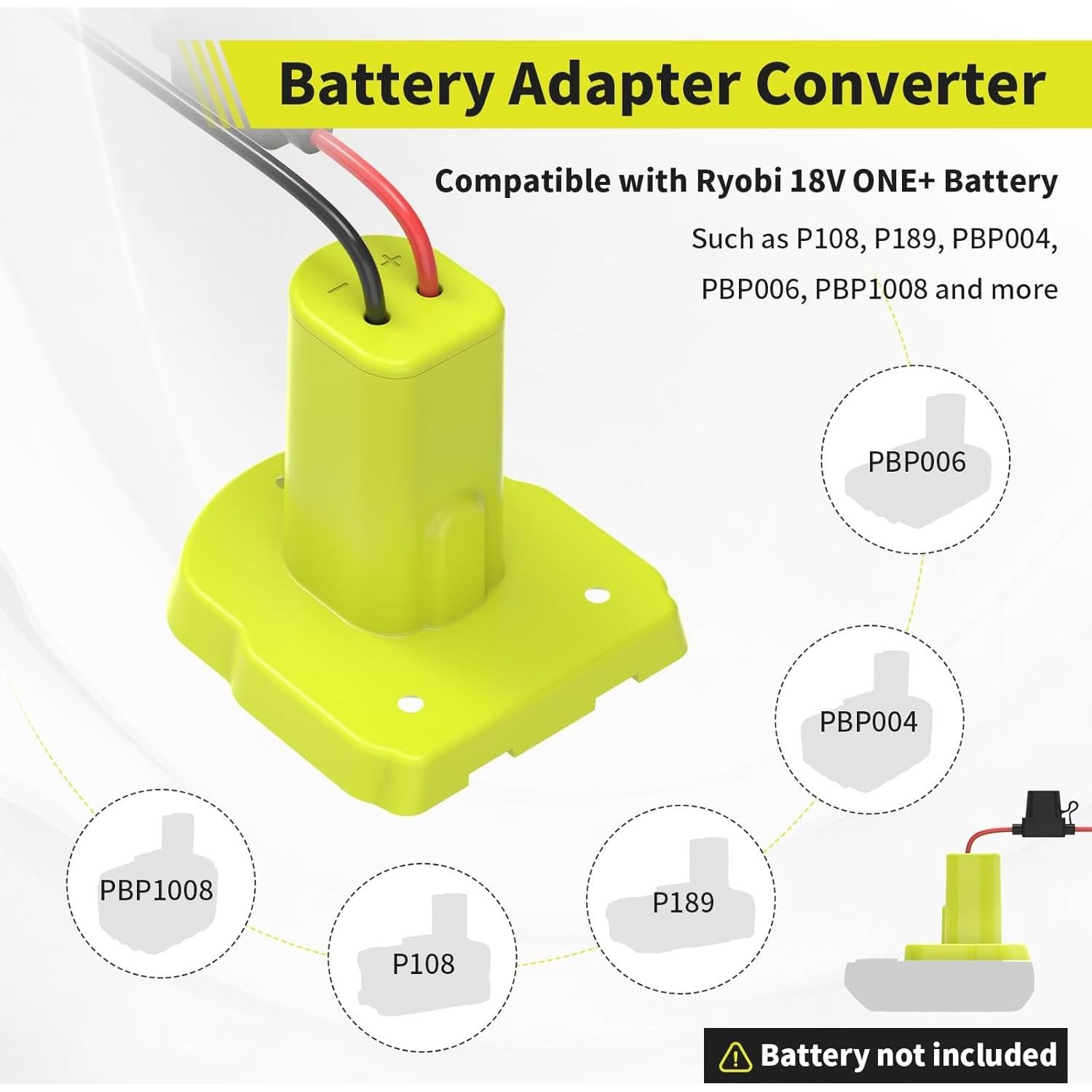 Paquete de 2 adaptadores de batería Kzreect para Ryobi 18V