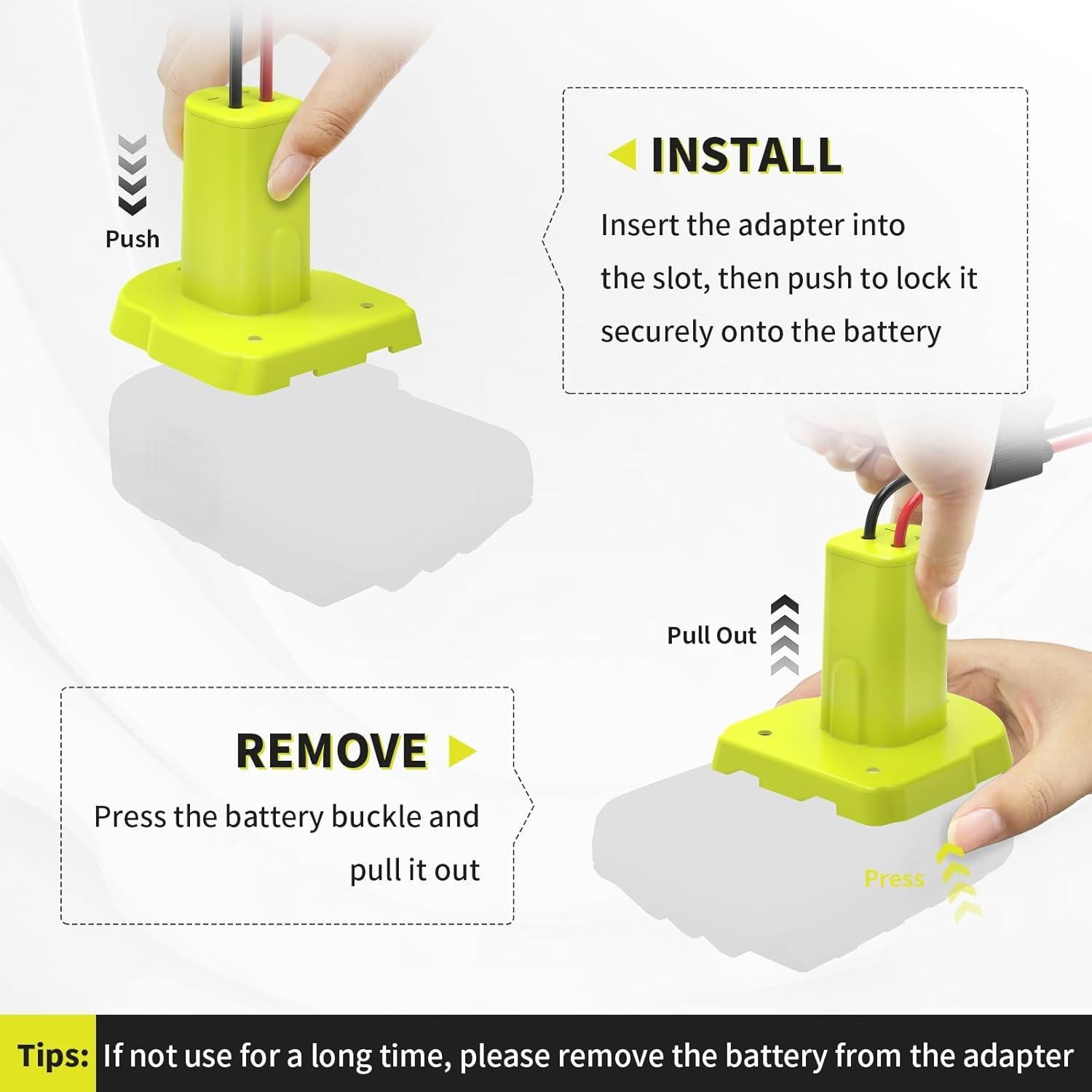 Paquete de 2 adaptadores de batería Kzreect para Ryobi 18V