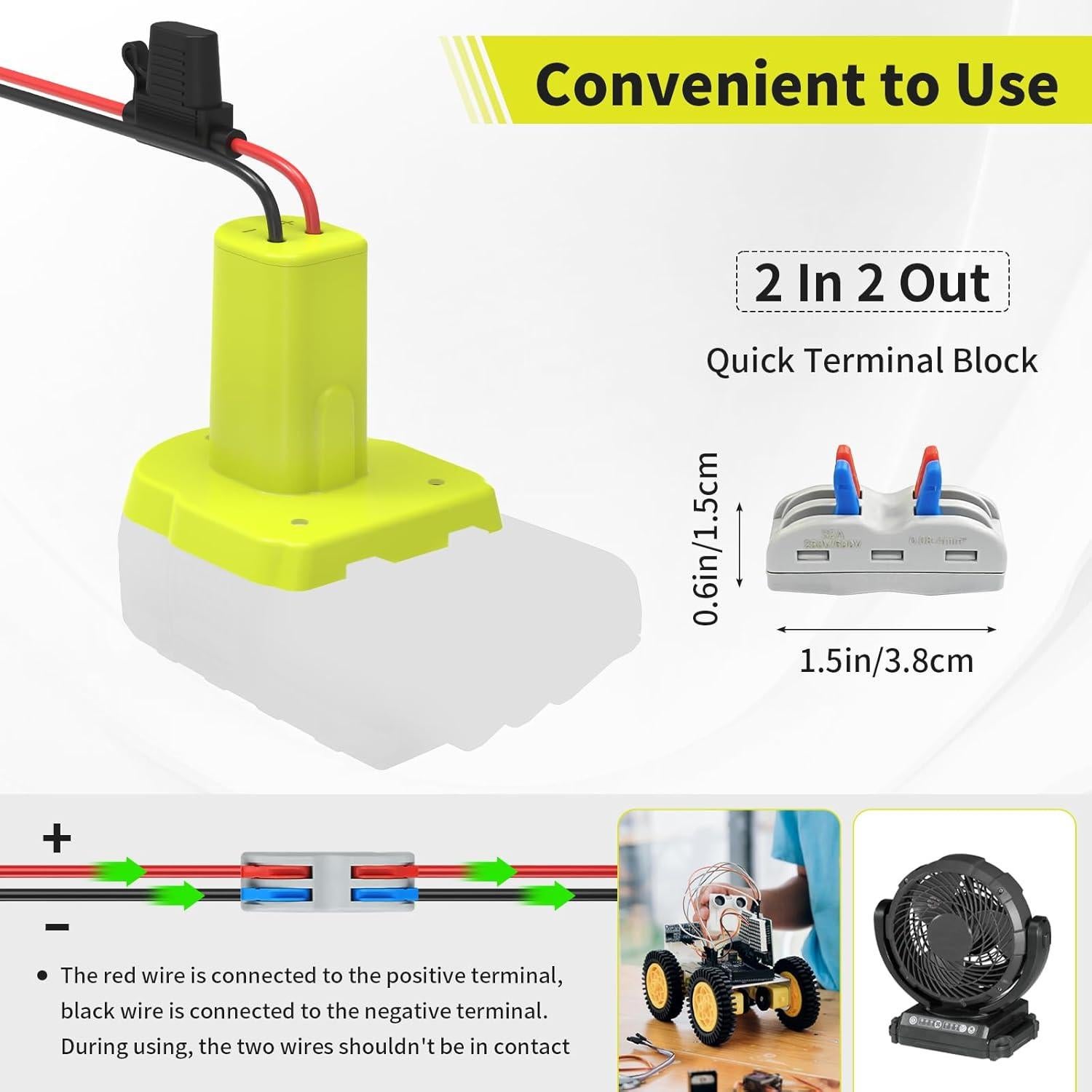 Paquete de 2 adaptadores de batería Kzreect para Ryobi 18V