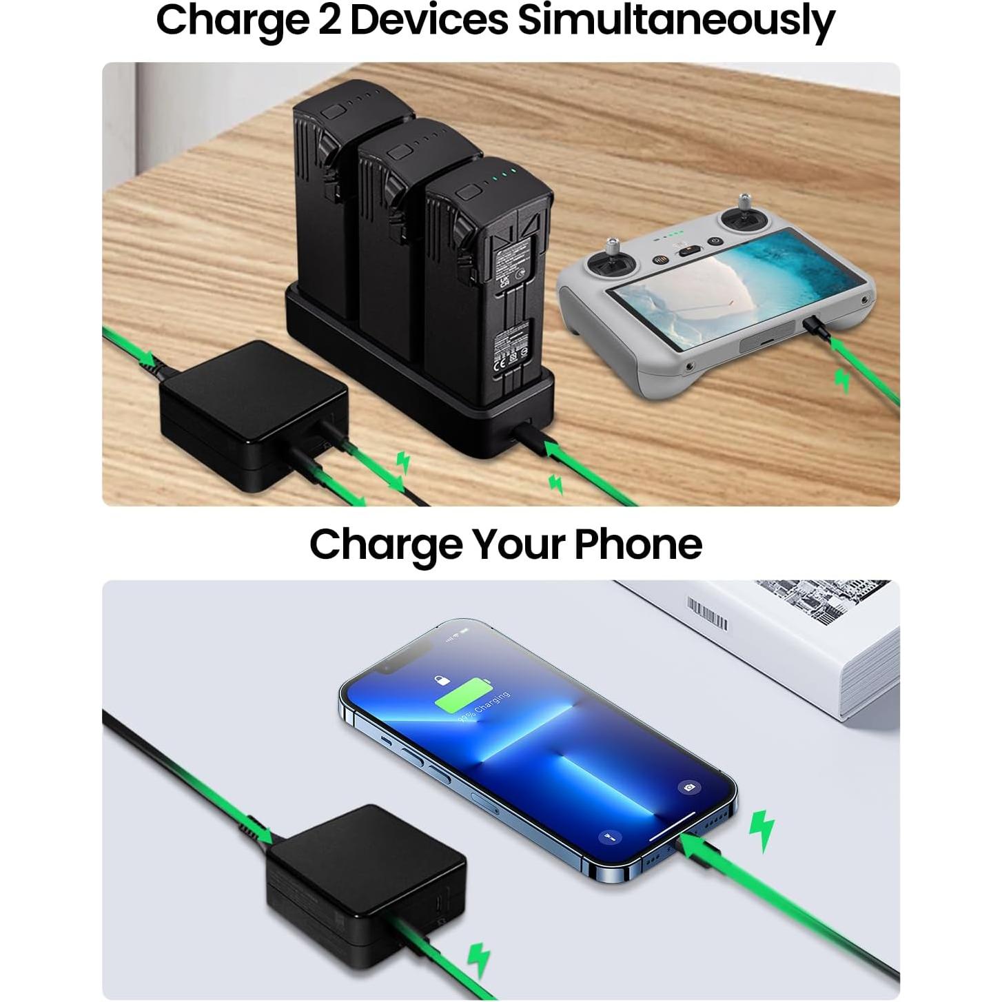 Cargador USB-C 100W LKTOP para Drones DJI Mini/Air/Mavic