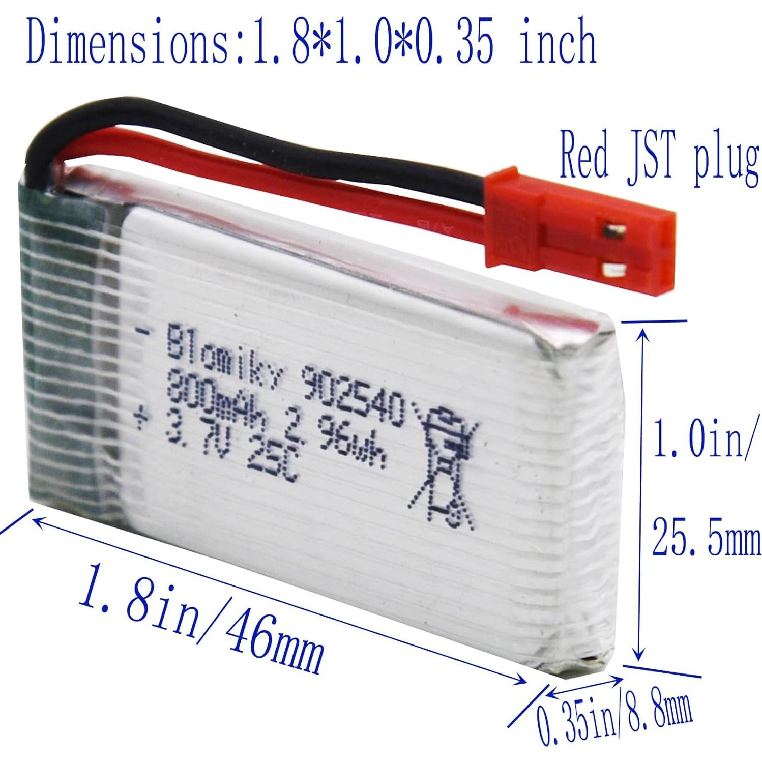 Baterías Recargables Li-Po 3.7V 800mAh Blomiky 5 Paquete con Cargador