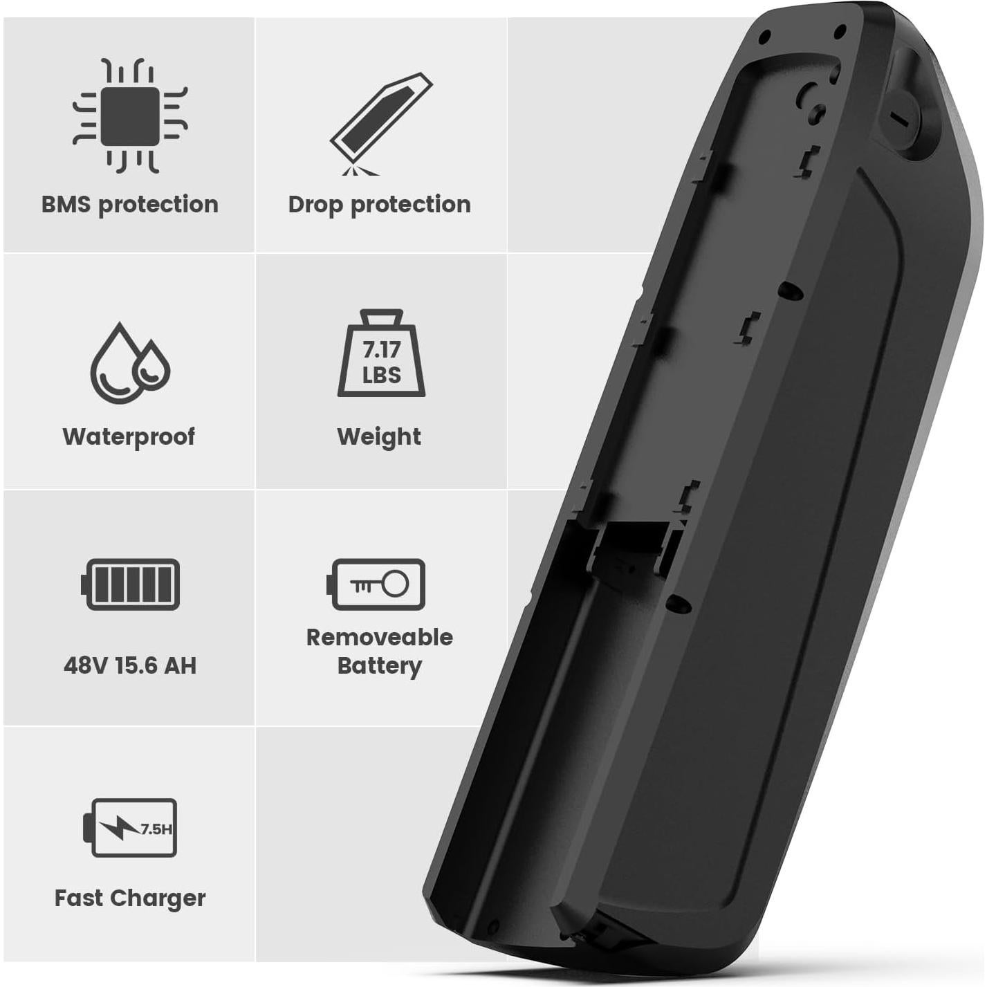 Batería Removible 36V 13AH para Bicicleta Eléctrica Mate