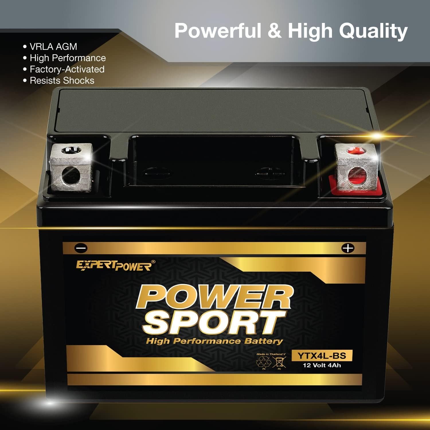 Batería AGM 12V 4Ah ExpertPower PowerSport YTX4L-BS