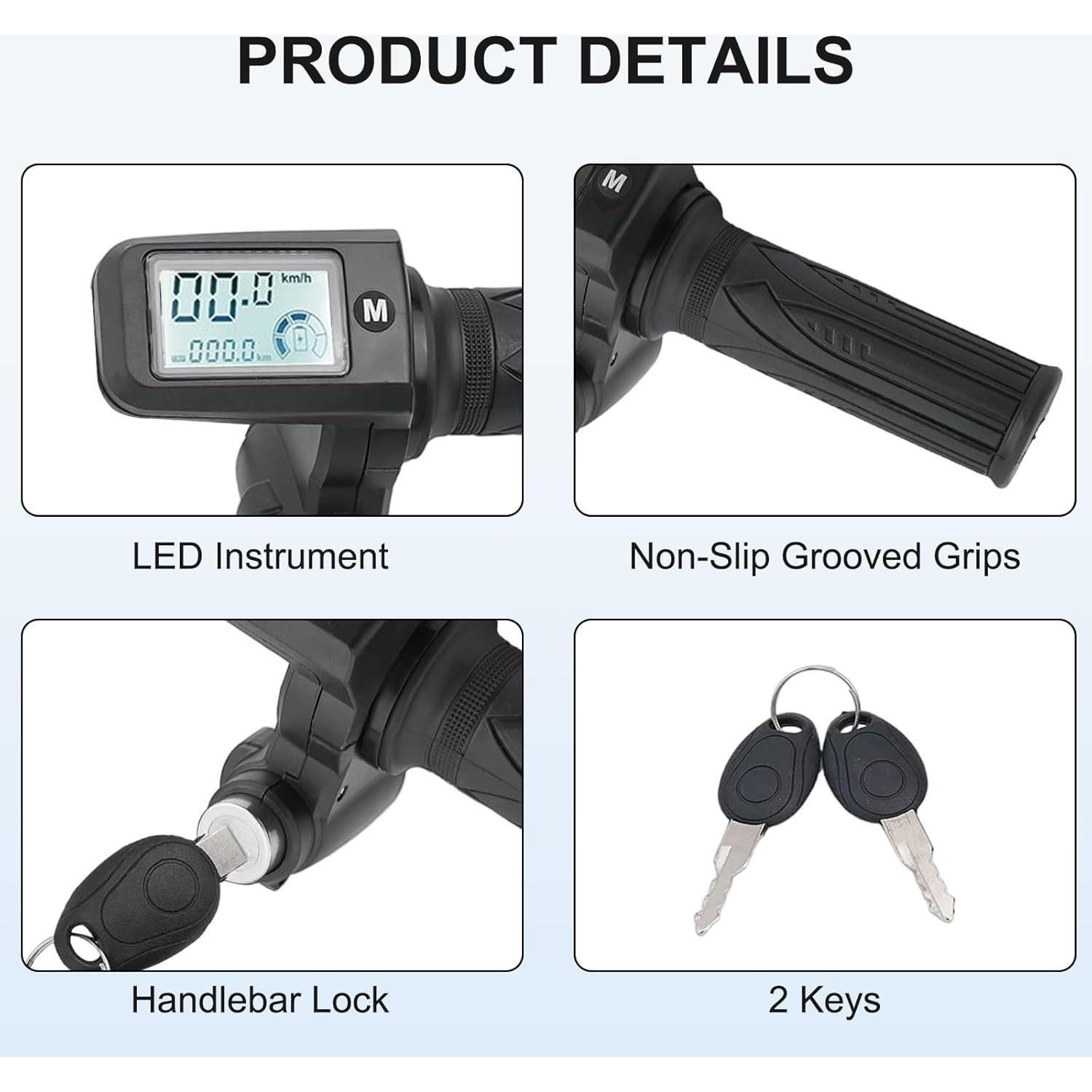 Acelerador E-Bike 6pin Cloudpower con Pantalla LED 3 Velocidades