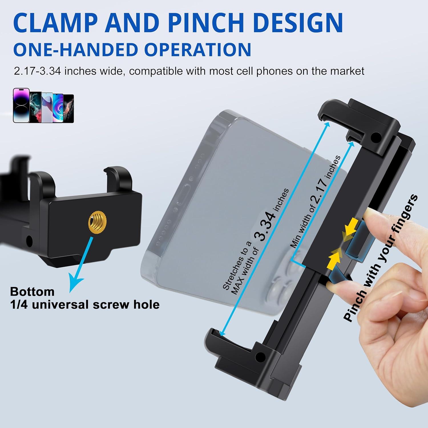 bluehorn Extendable 62 inches Aluminum Alloy Selfie Stick Phone Tripod Stand New Model with Wireless Remote Shutter Compatible with All Cell Phones/iPhone 17 pro max/air/16/15/14/13/Android