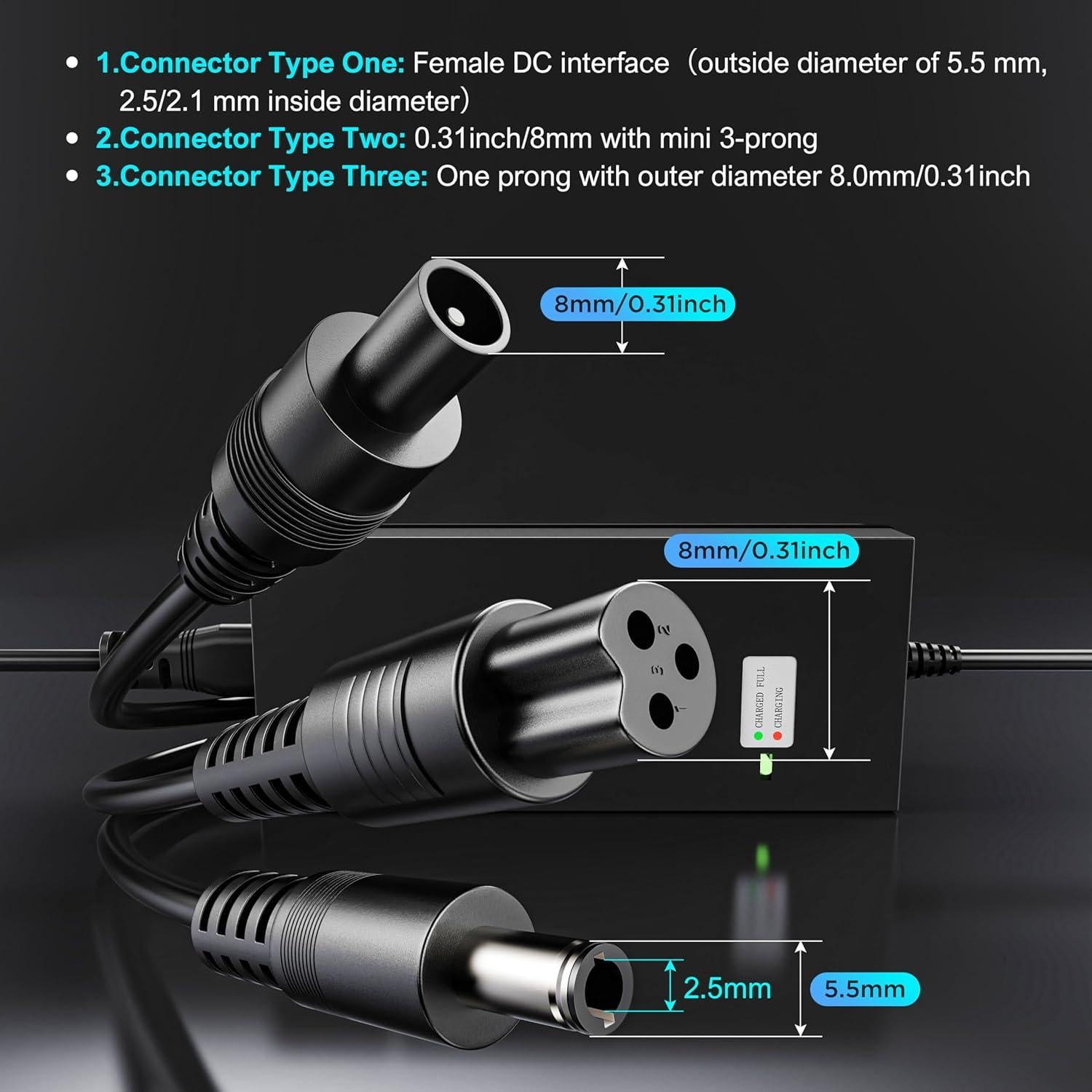 Cargador Rápido EVAPLUS 42V 2A para Baterías de 36V