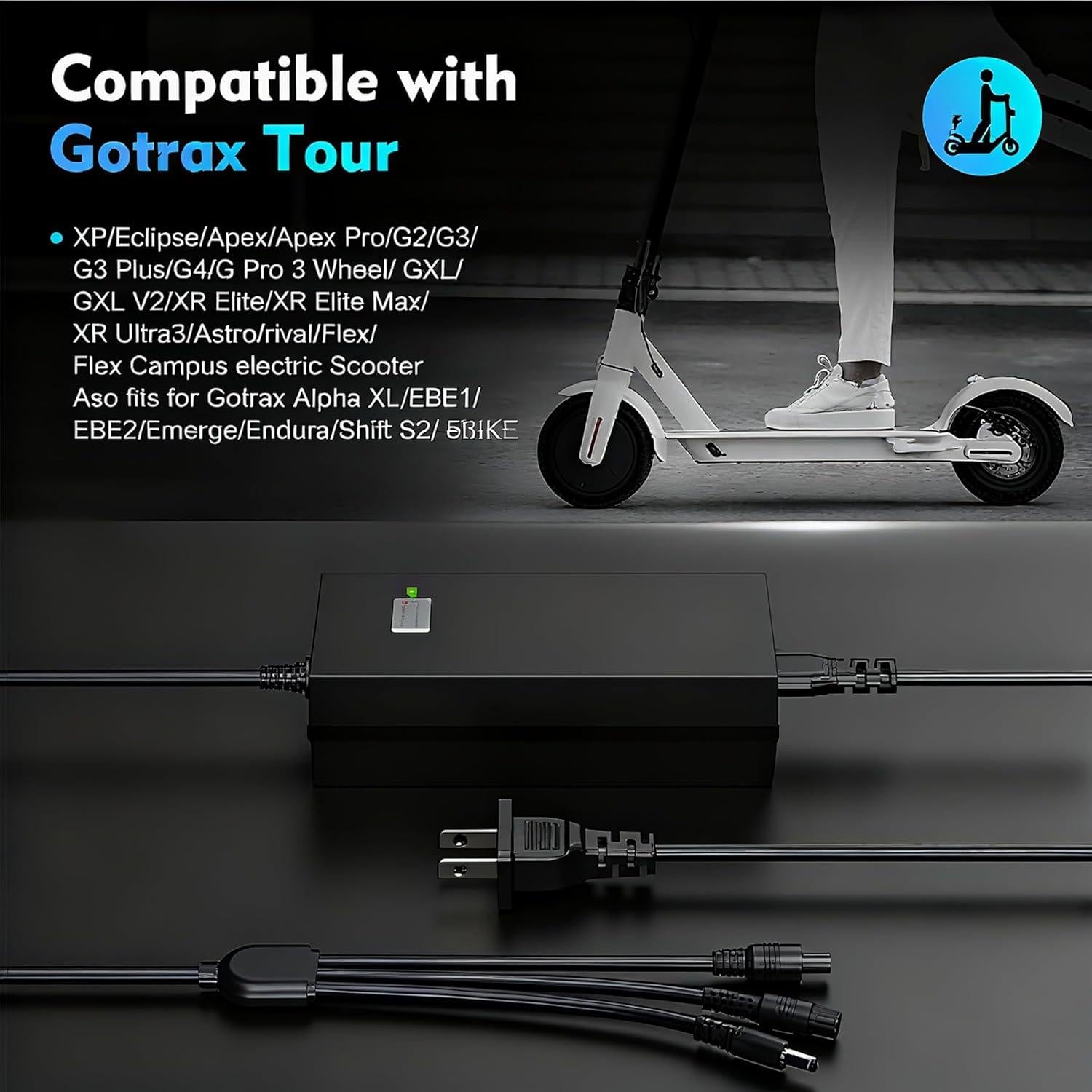 Cargador Rápido EVAPLUS 42V 2A para Baterías de 36V