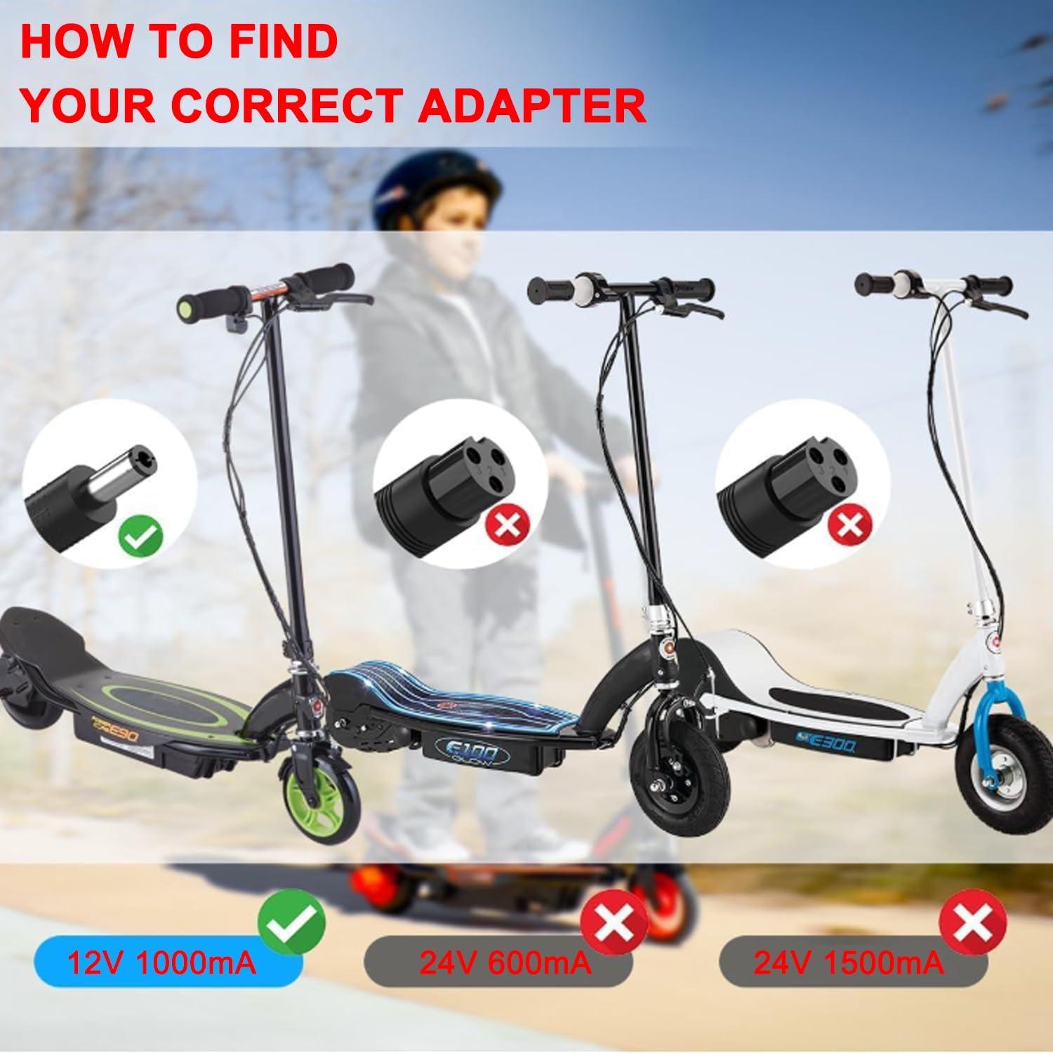 Cargador de Batería 12V BENSN para Scooter Eléctrico Razor