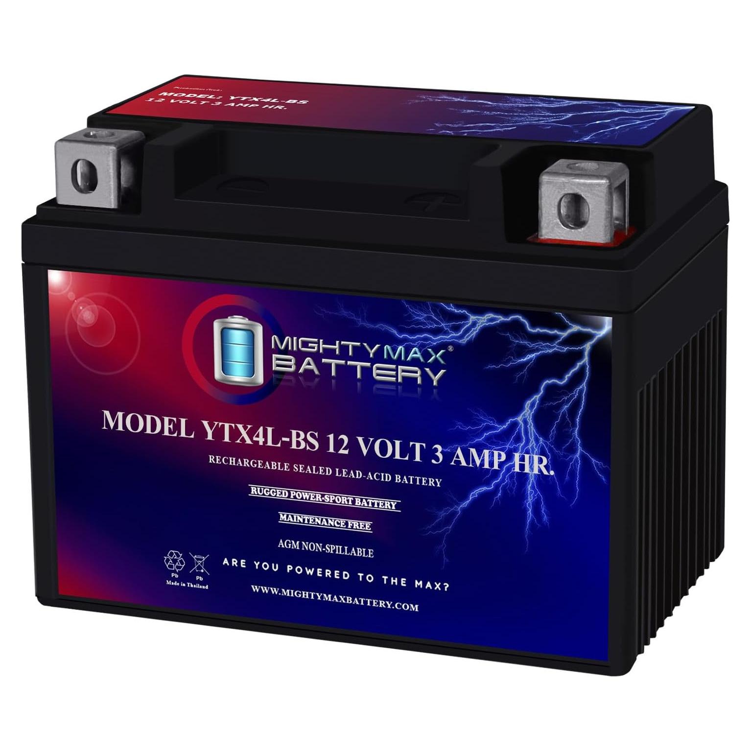 Batería de Motocicleta Mighty Max YTX4L-BS 12V 3AH SLA AGM