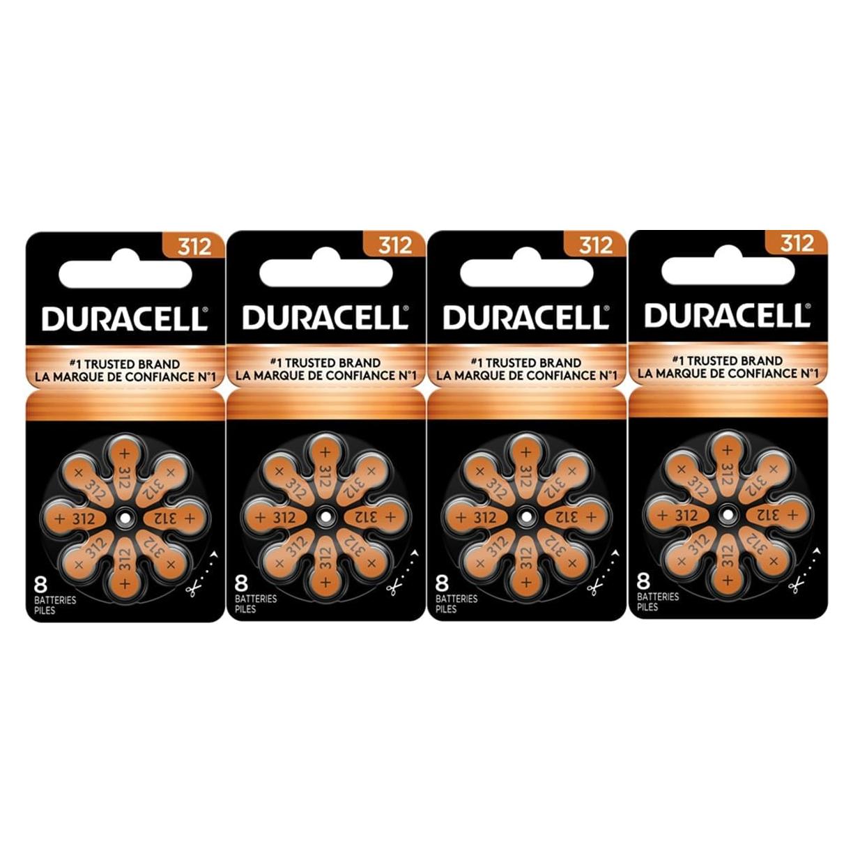 Baterías para Audífonos Duracell 312 - Paquete de 32 Unidades
