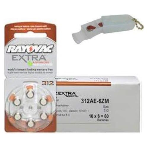 Baterías para Audífonos Rayovac Extra 312 - Paquete de 60