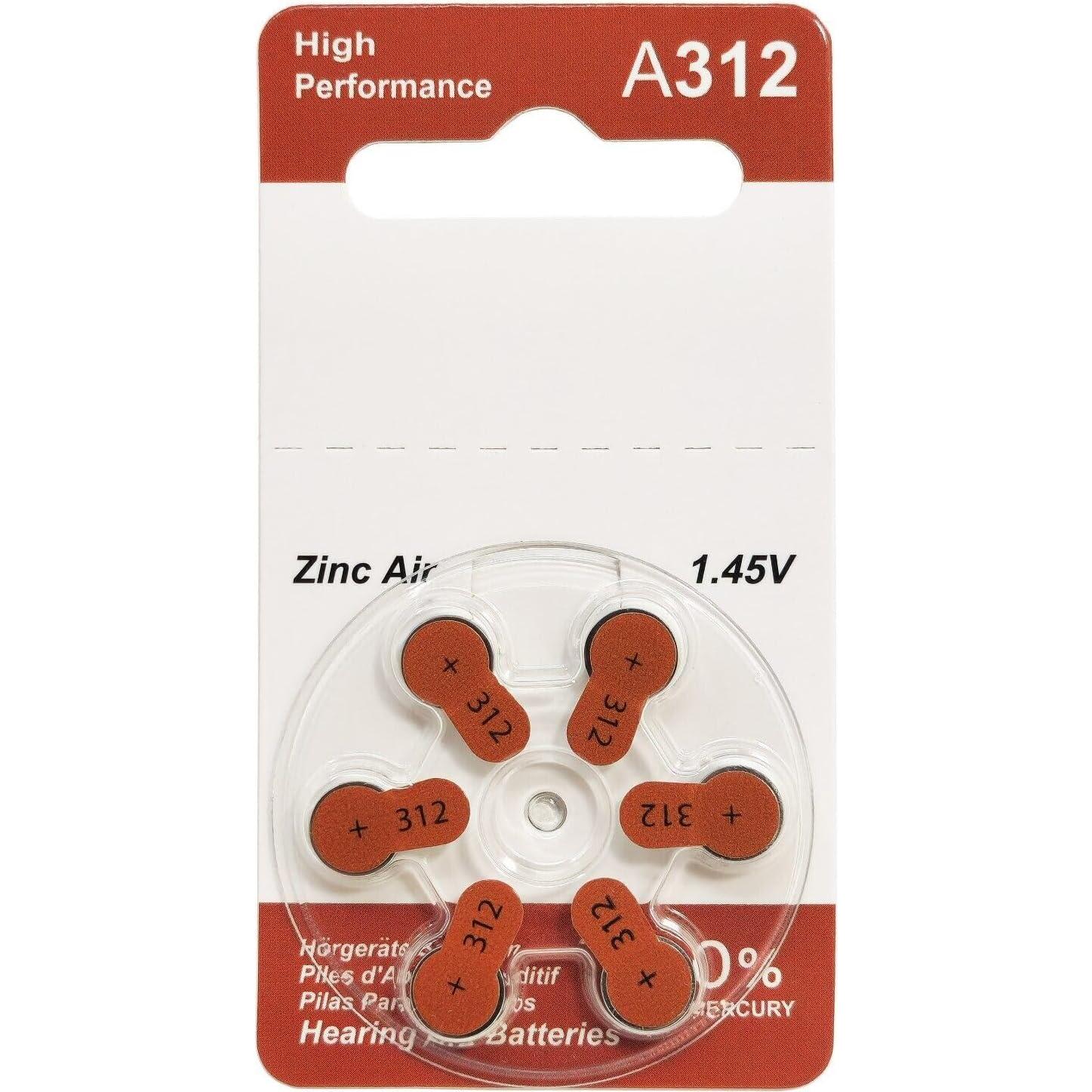 Baterías Premium para Audífonos Tamaño 312 - 60 Unidades