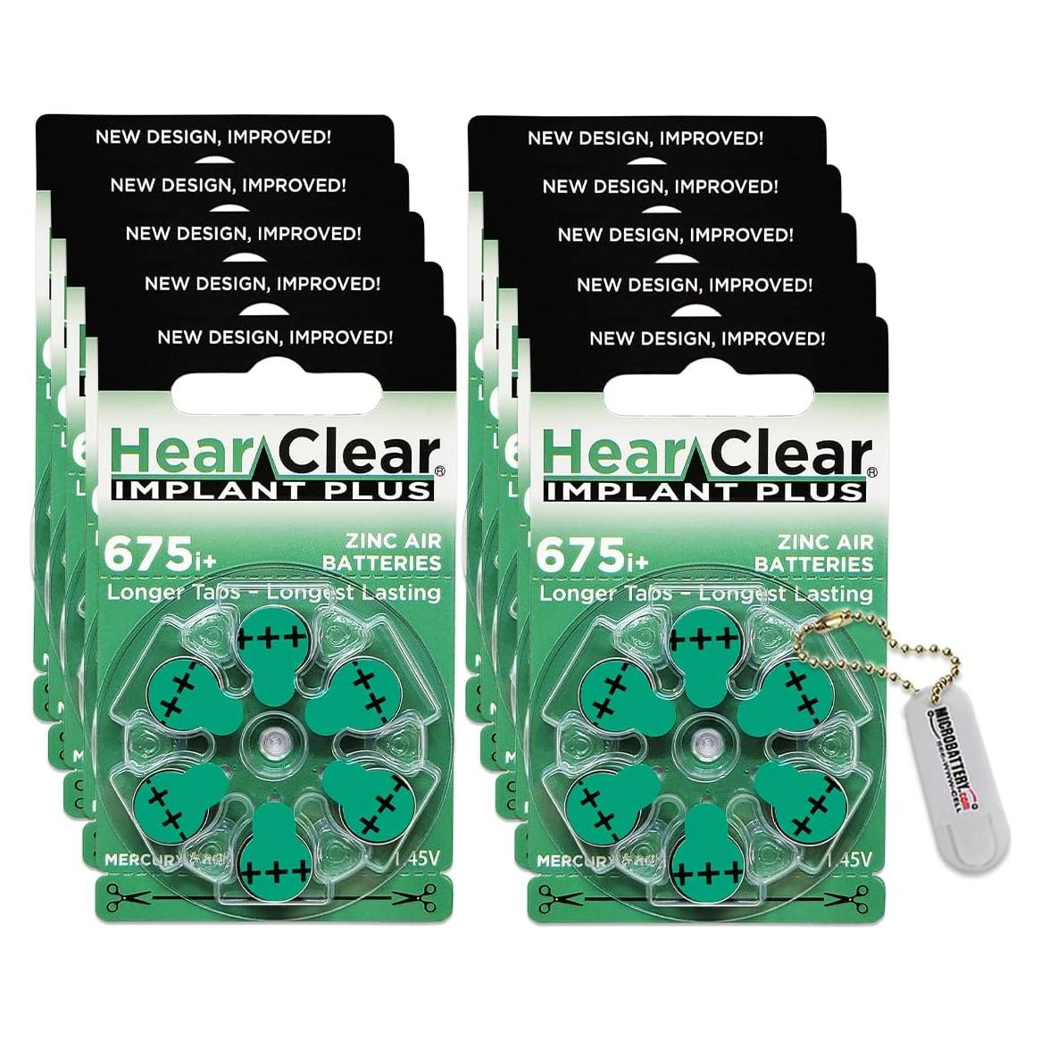 Baterías para Audífonos de Implante Coclear Hear Clear 675P - 60 Unidades