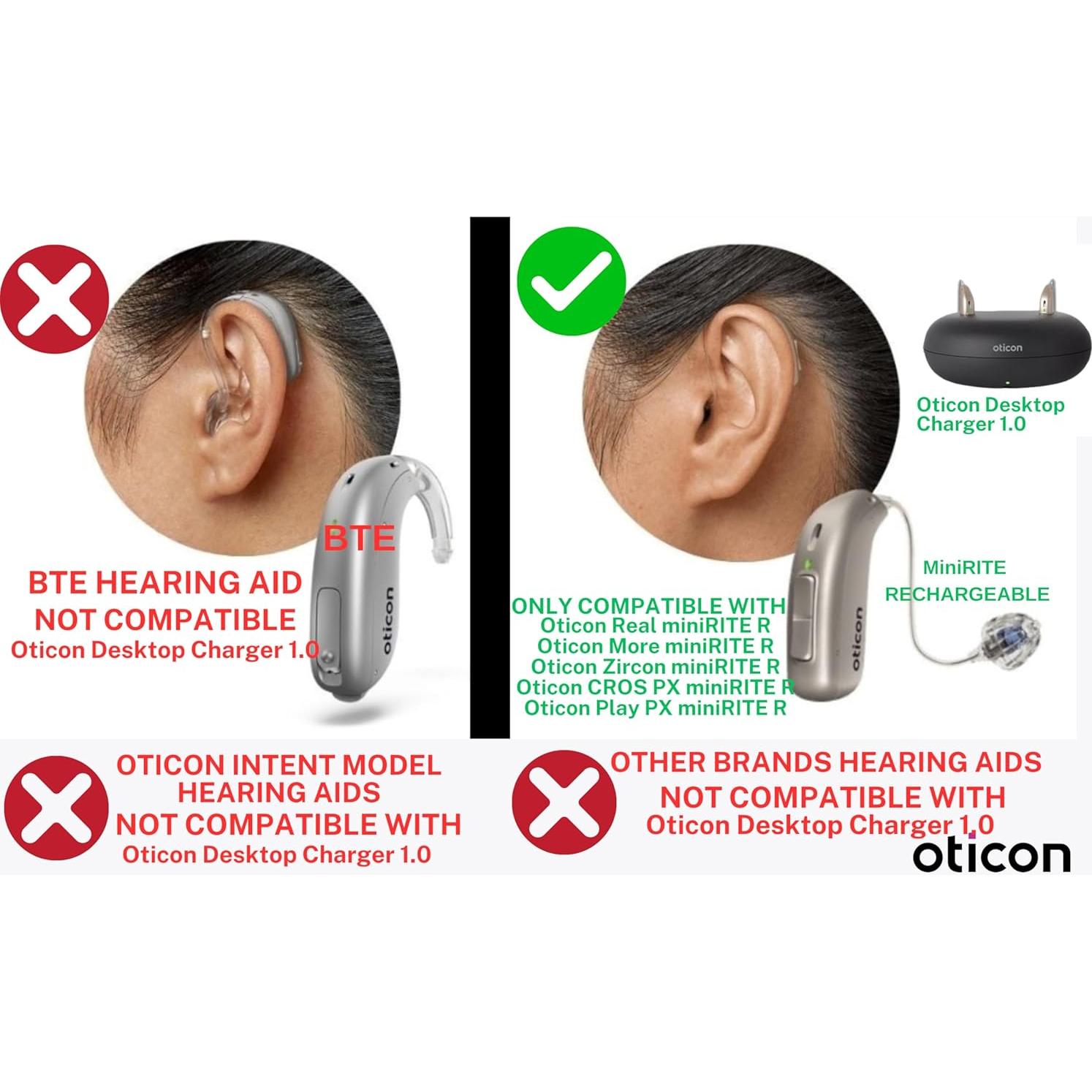 Cargador de escritorio Oticon ARTC100 - Compatible miniRITE R